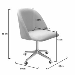 Poltrona Gaia Cadeira Giratória Rodizio Sala, Quarto, Escritório Recepção - Suede Bege Claro - 4