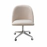 Poltrona Gaia Cadeira Giratória Rodizio Sala, Quarto, Escritório Recepção - Suede Bege Claro - 1