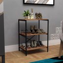 Ver imagem 2 de Kit 2 Sapateiras Multiuso Hall de Entrada 60cm 3 Prateleiras Padova Demolição/Preto - Artefamol