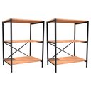 Ver imagem 1 de Kit 2 Sapateiras Multiuso Hall de Entrada 60cm 3 Prateleiras Padova Demolição/Preto - Artefamol