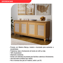 Ver imagem 4 de Buffet Aparador Madeira Maciça e Tela de Rathan Sintética 4 Portas Deltran