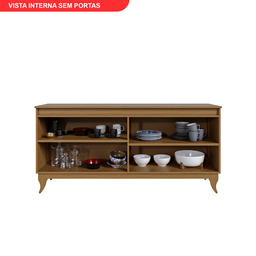 Buffet Aparador Madeira Maciça e Tela de Rathan Sintética 4 Portas Deltran  - 6
