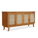 Ver imagem 2 de Buffet Aparador Madeira Maciça e Tela de Rathan Sintética 4 Portas Deltran