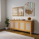 Ver imagem 1 de Buffet Aparador Madeira Maciça e Tela de Rathan Sintética 4 Portas Deltran