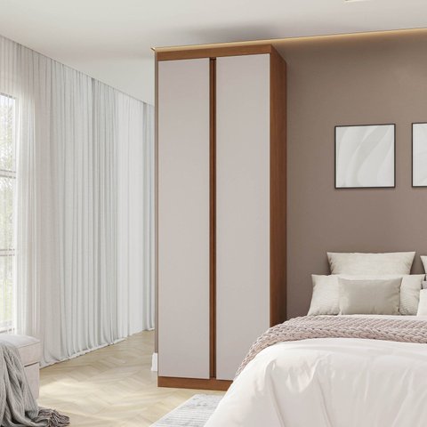 Guarda-roupa Modular 79cm 2 Portas e Prateleiras Arani CabeCasa MadeiraOriginals
