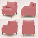 Ver imagem 6 de Kit 2 Poltronas Decorativas Serena Suede para Sala Recepção Escritório Conforto Luxo Contemporâneas