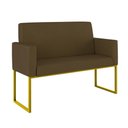 Ver imagem 7 de Kit Sofá 2 Lugares + 2 Poltronas Recepção Sala Base Dourada Cor:marrom Marrom