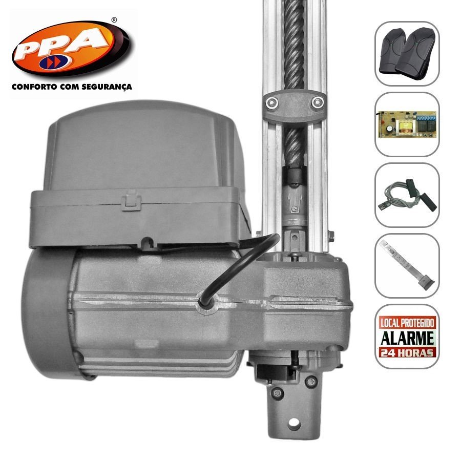 Kit motor portão eletrônico basculante Potenza Predial 1/3 Hp Analógico ...