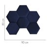 Cabeceira Painel Modulado Colmeia Blogueirinha Estofada 90cm Solteiro Suede Azul Marinho - Ahazzo M - 3
