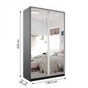 Ver imagem 3 de Guarda Roupa Solteiro 100% MDF BP com 2 Portas Espelho Zermatt
