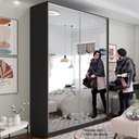 Ver mais imagens de Guarda Roupa Solteiro 100% MDF BP com 2 Portas Espelho Zermatt Preto
