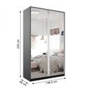 Ver imagem 3 de Guarda Roupa Solteiro 100% MDF BP com 2 Portas Espelho Zermatt Preto