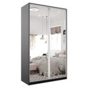 Ver imagem 2 de Guarda Roupa Solteiro 100% MDF BP com 2 Portas Espelho Zermatt Preto