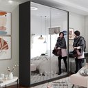 Ver mais imagens de Guarda Roupa Solteiro 100% MDF BP com 2 Portas Espelho Zermatt