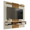 Ver imagem 3 de Painel para Tv até 65 Polegadas Eslováquia 1 Porta Off White/cinamomo - Pnr Móveis