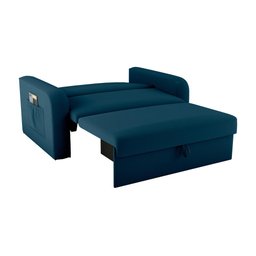 Sofá Cama Daiane 2 Lugares com Baú Veludo Maserati Azul Matrix - 3
