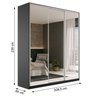 Guarda Roupa Casal 100% MDF BP com 3 Portas Espelho Zermatt - 4
