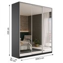 Ver imagem 4 de Guarda Roupa Casal 100% MDF BP com 3 Portas Espelho Zermatt