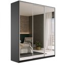 Ver imagem 2 de Guarda Roupa Casal 100% MDF BP com 3 Portas Espelho Zermatt Preto