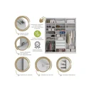 Ver imagem 7 de Guarda Roupa Casal 100% MDF BP com 3 Portas Espelho Zermatt Preto