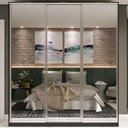 Ver imagem 3 de Guarda Roupa Casal 100% MDF BP com 3 Portas Espelho Zermatt Preto