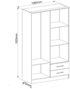Ver imagem 3 de Guarda Roupa 4 Portas 2 Gavetas 1.08 de Largura Cor Macadamia Blanc Off Toquio Castro