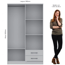 Ver imagem 5 de Guarda Roupa 4 Portas 2 Gavetas 1.08 de Largura Cor Macadamia Blanc Off Toquio Castro