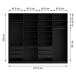 Guarda Roupa Casal 100% MDF BP com 4 Portas Espelhos Zermatt - 4