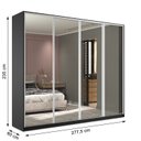 Ver imagem 3 de Guarda Roupa Casal 100% MDF BP com 4 Portas Espelhos Zermatt Preto