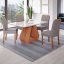 Ver imagem 3 de Mesa de Jantar 4 Lugares Ágata Paola com Vidro Cinamomo/off White/grafite - Cimol