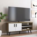 Ver imagem 3 de Rack para TV até 50 Polegadas com 2 Portas Retrô 121,2cm Multimóveis CR45366 Mel/Branco