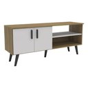 Ver imagem 1 de Rack para TV até 50 Polegadas com 2 Portas Retrô 121,2cm Multimóveis CR45366 Mel/Branco