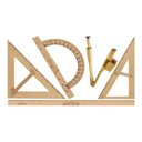 Ver imagem 3 de CONJ 3 Kit Geométrico do Professor Mdf Com 3 Réguas 1 Metro Com Pegador 3 Compasso Para Quadro Branc