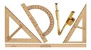 Ver imagem 3 de CONJ 3 Kit Geométrico do Professor Mdf Com 3 Réguas 1 Metro Com Pegador 3 Compasso Para Quadro Branc