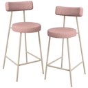 Ver imagem 1 de Kit 02 Banquetas Baixa Bar Cozinha Sala de Jantar Aço Milão Arena L02 Linho Rosa - Lyam Decor