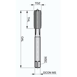 Macho Manual Canal Reto - Hss - M18x2.50mm Din352 - 2 Macho Manual Canal Reto - Hss - M18x2.50mm Din352 - 2