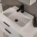 Ver imagem 2 de Gabinete Banheiro Volcano 80cm (armário + Cuba + Espelheira + Tampo Vidro) Branco Inteiro