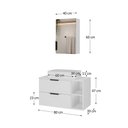 Ver imagem 5 de Gabinete Banheiro Volcano 80cm (armário + Cuba + Espelheira + Tampo Vidro) Branco Inteiro