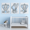 Ver imagem 1 de 3 Quadros Decoração Quarto Bebe Elefante com Moldura 20x30 Cm Make Laser Qde