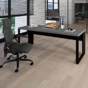 Ver imagem 3 de Mesa Escrivaninha Industrial 1,90m sem Gavetas 190cm Cinza Sagrado com Preto F5 Office