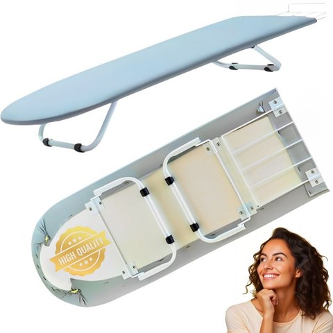 Tabua de Passar Roupa Portátil Dobrável Mesa com Porta Ferro Retrátil