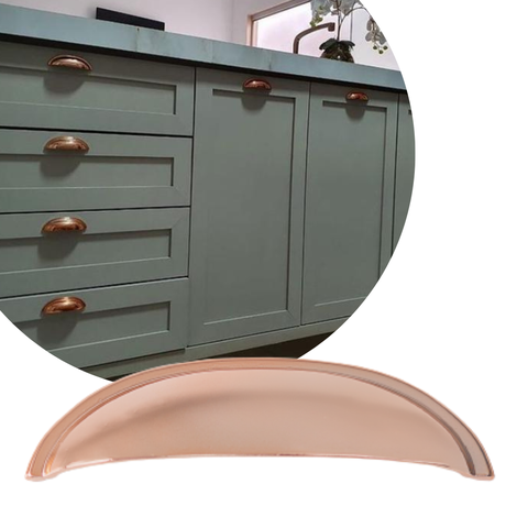 Puxador Concha Colonial Cristaleira Porta Gaveta 6 un: Rose gold