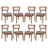 Kit 8 Cadeiras de Jantar em Madeira Imbuia com Tela Rattan Portugal Linho Cinza L55 - 1