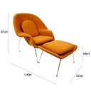 Ver imagem 5 de Poltrona para Sala Womb Chair com Puff Tecido Boucle Terracota Luxo Poltronas do Sul