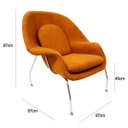 Ver imagem 6 de Poltrona para Sala Womb Chair com Puff Tecido Boucle Terracota Luxo Poltronas do Sul