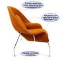 Ver imagem 3 de Poltrona para Sala Womb Chair com Puff Tecido Boucle Terracota Luxo Poltronas do Sul