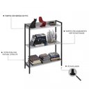 Ver imagem 4 de Kit 2 Estantes para Livros Industrial 3 Prateleiras 104cmx160cm Active Yescasa