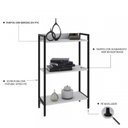 Ver imagem 4 de Kit 2 Estantes para Livros Industrial 3 Prateleiras 104CMX60CM Active Yescasa