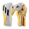 Luva de Boxe Profissional adidas Speed Tilt 750 em Couro - Branco e Dourado - 10 Oz - 1