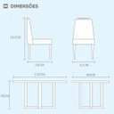 Ver imagem 7 de Conjunto Sala de Jantar Dubai Mesa e Cadeiras Madeira Maciça Linho Cinza